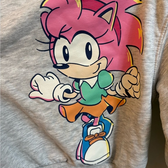 H&M X Sonic Gray Sweatshirt with Colorful Cartoon Design 18-24 months - Picture 3 of 4